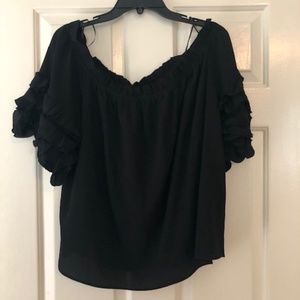 Vince Camuto Off the Shoulder Blouse Black XL